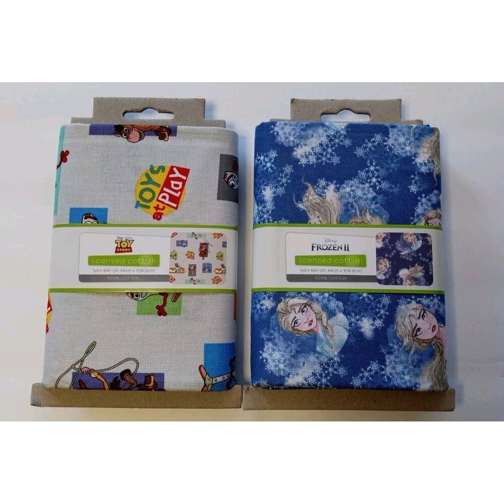 Disney Licensed Fabric Toy Story Frozen II 1 yard Each 100% Cotton Lot/New